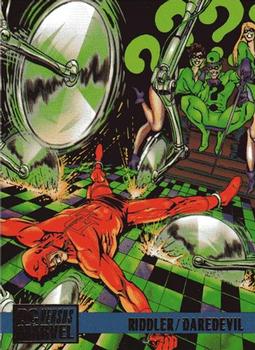 1995 Fleer DC vs. Marvel Comics #72 Riddler / Daredevil Front