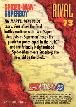 1995 Fleer DC vs. Marvel Comics #73 Spider-Man / Superboy Back