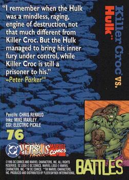 1995 Fleer DC vs. Marvel Comics #76 Killer Croc / Hulk Back