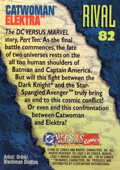 1995 Fleer DC vs. Marvel Comics #82 Catwoman / Elektra Back