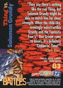 1995 Fleer DC vs. Marvel Comics #83 Thing / Solomon Grundy Back