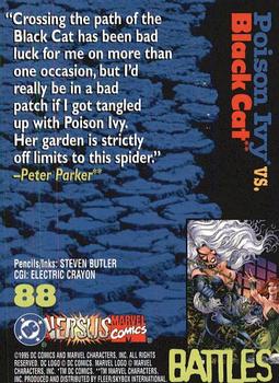 1995 Fleer DC vs. Marvel Comics #88 Poison Ivy / Black Cat Back