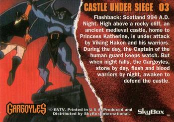1995 Skybox Gargoyles #3 Castle Under Siege Back