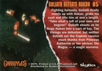 1995 Skybox Gargoyles #5 Goliath Defeats Hakon Back