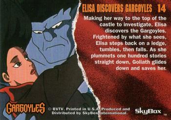1995 Skybox Gargoyles #14 Elisa Discovers Gargoyles Back
