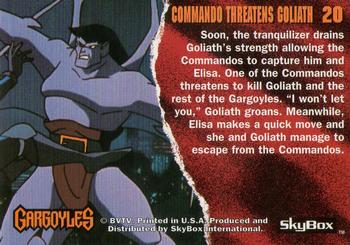 1995 Skybox Gargoyles #20 Commando Threatens Goliath Back