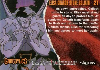 1995 Skybox Gargoyles #21 Elisa Guards Stone Goliath Back