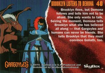 1995 Skybox Gargoyles #40 Brooklyn Listens to Demona Back