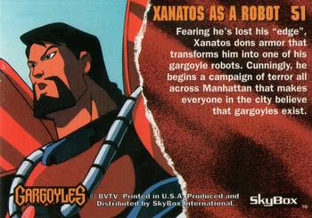 1995 Skybox Gargoyles #51 Xanatos as a Robot Back