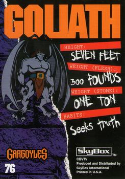 1995 Skybox Gargoyles #76 Goliath Back