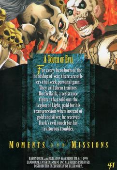 1995 Fleer Skeleton Warriors #41 A Touch of Evil Back