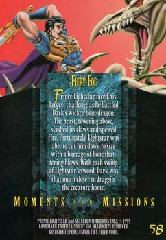 1995 Fleer Skeleton Warriors #58 Fiery Foe Back