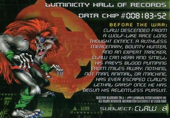 1995 Fleer Skeleton Warriors #8 Claw Back