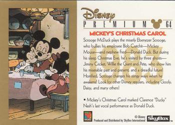 1995 SkyBox Disney Premium #64 Mickey's Christmas Carol Back
