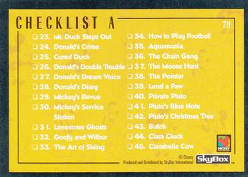 1995 SkyBox Disney Premium #79 Checklist A Back