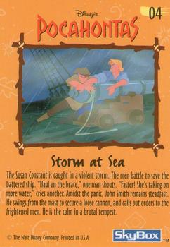 1995 SkyBox Pocahontas #4 Storm at Sea Back