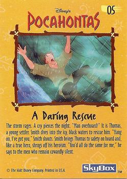 1995 SkyBox Pocahontas #5 A Daring Rescue Back