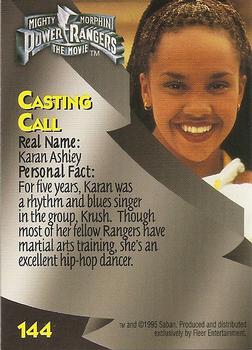 1995 Fleer Mighty Morphin Power Rangers: The Movie #144 Casting Call: Karan Ashley Back