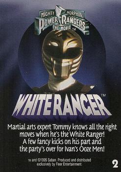 1995 Fleer Mighty Morphin Power Rangers: The Movie #2 White Ranger Back
