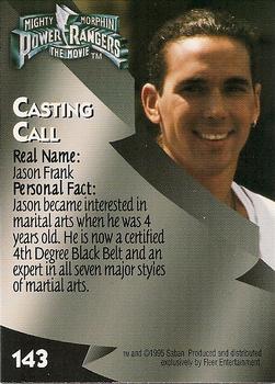 1995 Fleer Mighty Morphin Power Rangers: The Movie #143 Casting Call: Jason Frank Back