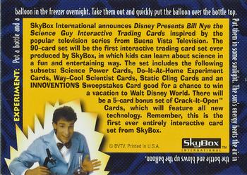 1995 SkyBox Bill Nye, The Science Guy #NNO Promo Card Back