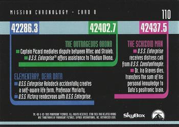 1995 SkyBox Star Trek: The Next Generation Season 2 #110 Mission Chronology Back