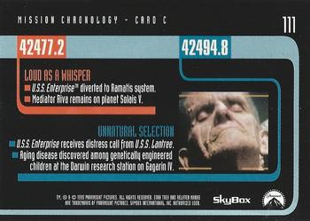 1995 SkyBox Star Trek: The Next Generation Season 2 #111 Mission Chronology Back