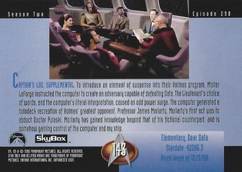 1995 SkyBox Star Trek: The Next Generation Season 2 #143 Elementary, Dear Data Back