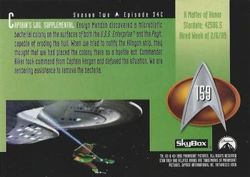 1995 SkyBox Star Trek: The Next Generation Season 2 #159 A Matter of Honor Back