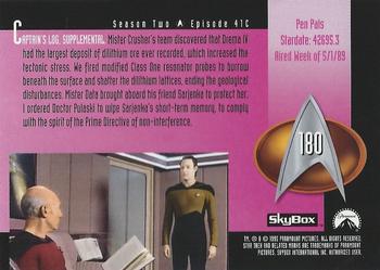 1995 SkyBox Star Trek: The Next Generation Season 2 #180 Pen Pals Back