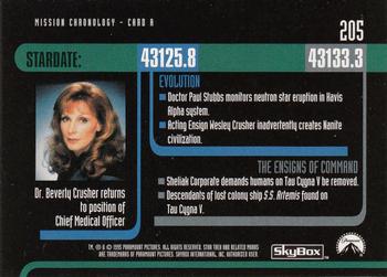 1995 SkyBox Star Trek: The Next Generation Season 3 #205 Mission Chronology - Card A Back