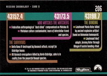 1995 SkyBox Star Trek: The Next Generation Season 3 #206 Mission Chronology - Card B Back