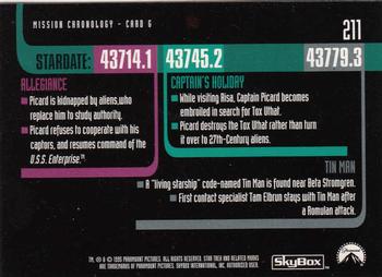 1995 SkyBox Star Trek: The Next Generation Season 3 #211 Mission Chronology - Card G Back