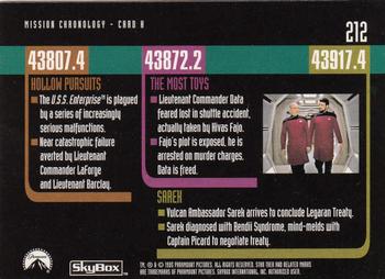 1995 SkyBox Star Trek: The Next Generation Season 3 #212 Mission Chronology - Card H Back