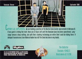 1995 SkyBox Star Trek: The Next Generation Season 3 #260 The Defector Back