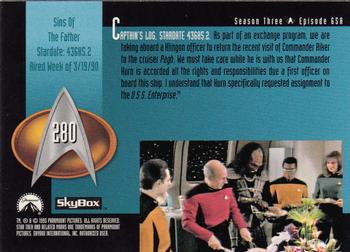1995 SkyBox Star Trek: The Next Generation Season 3 #280 Sins of the Father Back
