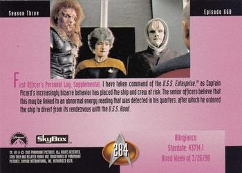 1995 SkyBox Star Trek: The Next Generation Season 3 #284 Allegiance Back