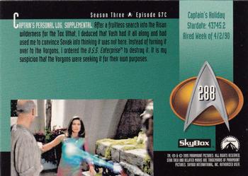 1995 SkyBox Star Trek: The Next Generation Season 3 #288 Captain's Holiday Back