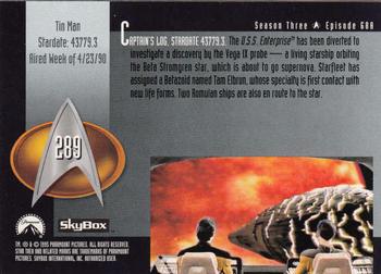 1995 SkyBox Star Trek: The Next Generation Season 3 #289 Tin Man Back
