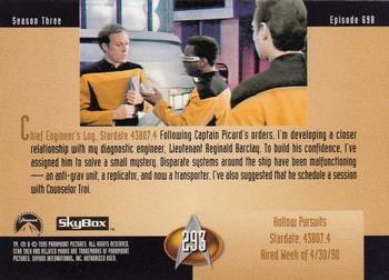 1995 SkyBox Star Trek: The Next Generation Season 3 #293 Hollow Pursuits Back