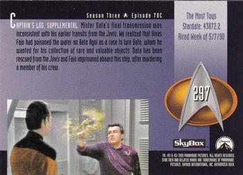 1995 SkyBox Star Trek: The Next Generation Season 3 #297 The Most Toys Back