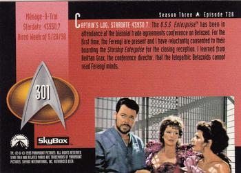 1995 SkyBox Star Trek: The Next Generation Season 3 #301 Ménage-à-Troi Back