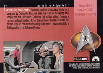 1995 SkyBox Star Trek: The Next Generation Season 3 #303 Ménage-à-Troi Back