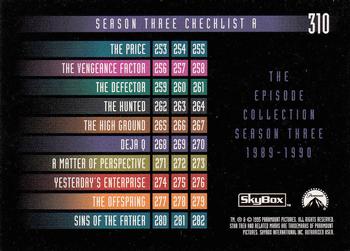 1995 SkyBox Star Trek: The Next Generation Season 3 #310 Checklist A Back