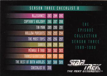 1995 SkyBox Star Trek: The Next Generation Season 3 #311 Checklist B Front