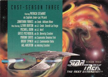 1995 SkyBox Star Trek: The Next Generation Season 3 #312 Production Credits - Season Three Front
