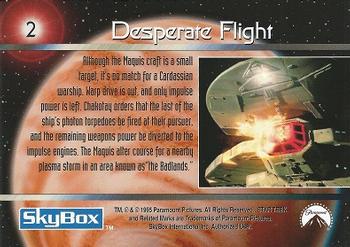 1995 SkyBox Star Trek: Voyager Season One Series One #2 Desperate Flight Back
