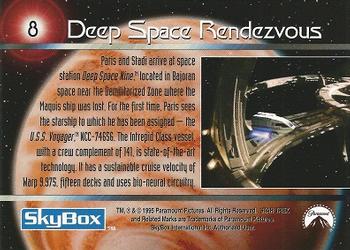 1995 SkyBox Star Trek: Voyager Season One Series One #8 Deep Space Rendezvous Back