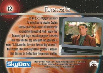 1995 SkyBox Star Trek: Voyager Season One Series One #12 Farewells Back