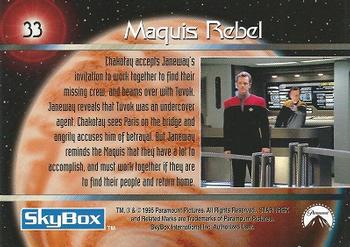 1995 SkyBox Star Trek: Voyager Season One Series One #33 Maquis Rebel Back